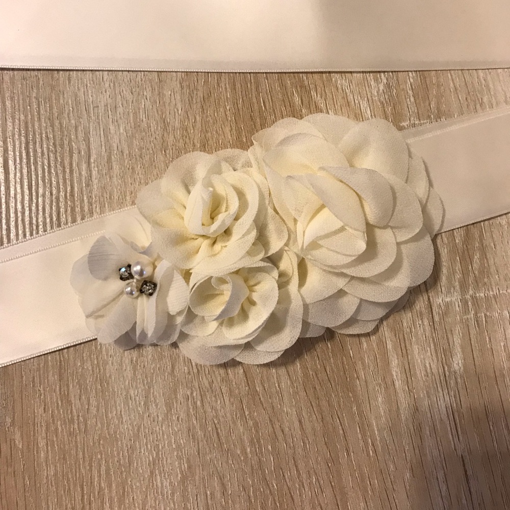 Ivory Bridal Belt Sash